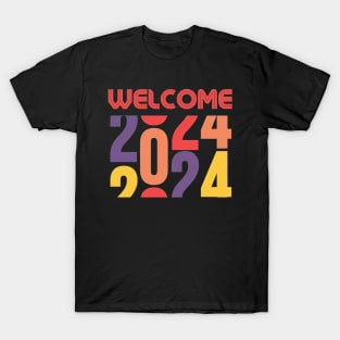 Welcome 2024 Typography T-Shirt